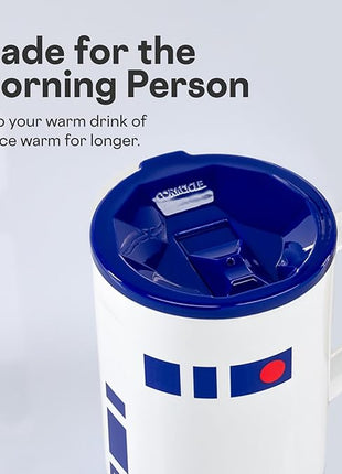 Corkcicle Classic Coffee Mug - Triple Insulated Stainless Steel for Travel - Shatter-Proof Lid - Keeps Drink Hot Over 3 Hours - Holiday Mug Gift - Great for Gifting Warmth - 16 oz - R2-D2