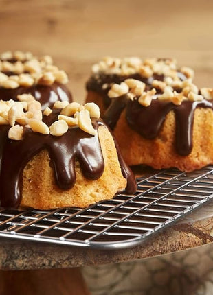 Hiware 2-Pack Cooling Racks for Baking, Stainless Steel Wire Rack Baking Rack Oven Rack Cookie Rack, Oven Safe, Rust-Resistant Rack for Cooking, Baking, Roasting and Grilling - Fit Half Sheet Pan