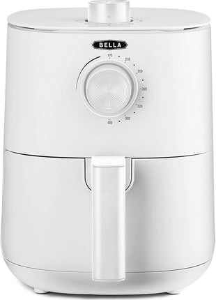 BELLA 2.9QT Manual Air Fryer, No Pre-Heat Needed, No-Oil Frying, Fast Healthy Evenly Cooked Meal Every Time, Removeable Dishwasher Safe Non Stick Pan and Crisping Tray for Easy Clean Up, Matte White