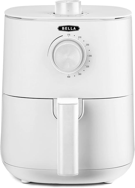 BELLA 2.9QT Manual Air Fryer, No Pre-Heat Needed, No-Oil Frying, Fast Healthy Evenly Cooked Meal Every Time, Removeable Dishwasher Safe Non Stick Pan and Crisping Tray for Easy Clean Up, Matte White