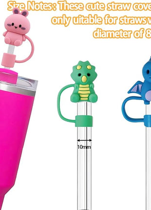 9Pc Straw Cover for Stanley Cup, Silicone Straw Topper for Stanley Cup 30&40oz with Tumblers, 10mm 0.4in Lid Accessories (Reusable)