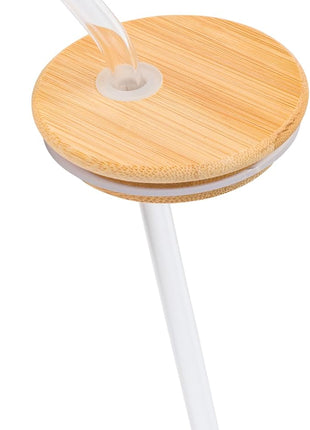 Silver Buffalo Sanrio Hello Kitty Leopard Print Glass Tumbler with Bamboo Lid and Glass Straw, 16 Ounces