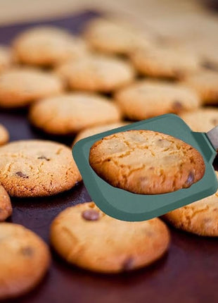 2Pcs Silicone Spatula Turner,Wide Pancake Spatulas utensils set for cooking,Heat Resistant Non-Stick Kitchen Use s for Flipping Pancakes, Omelettes, Fish,Dishwasher Safe.(Green)