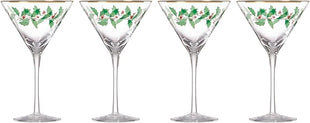 Lenox 893570 Holiday Decal 4-Piece Martini Glass Set, Christmas Dinnerware, Hosting