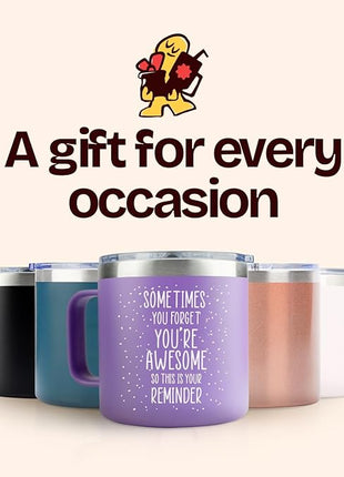 Xmas Gifts for Women - Birthday Friendship - Sometimes You Forget Your Awesome Gifts Purple Coffee Mug for Older Women 14oz Inspirational Unique