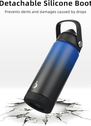 BJPKPK Insulated Water Bottle with Straw Lid, 40oz Large Thermo, BPA Free Leak Proof Stainless Steel Metal Water Bottles, Tumblers, Cups, Flasks for Travel, Sports,Black Blue