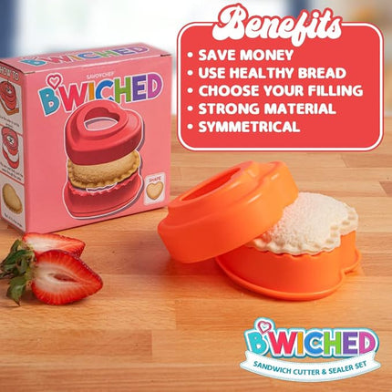 Sandwich Cutter and Sealer (Heart) - Crustless Sandwich Maker - Great for Lunchbox and Bento Box - Boys and Girls Kids Lunch - Sandwich Cutters for Kids