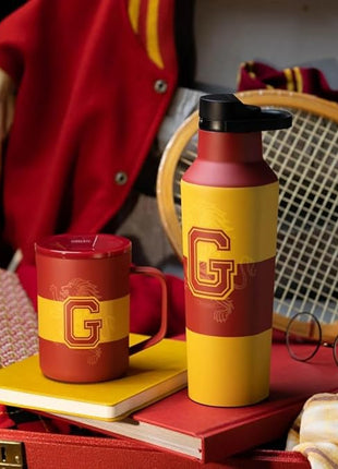 Corkcicle Harry Potter Coffee Mug - Stainless Steel Insulated Cup With Lid For Tea & Coffee - Non-Slip Silicone Base - Durable Travel Mug - Dishwasher Safe - BPA Free - Easy Grip - 16 oz - Gryffindor