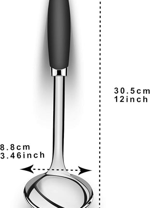 Brushed Stainless Steel Non-Slip Ergonomic Handle Ladle