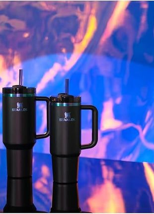 Stanley Quencher H2.0 Tumbler with Handle and Straw 30 oz | Flowstate 3-Position Lid | Cup Holder Compatible for Travel | Insulated Stainless Steel Cup | BPA-Free | Black Chroma