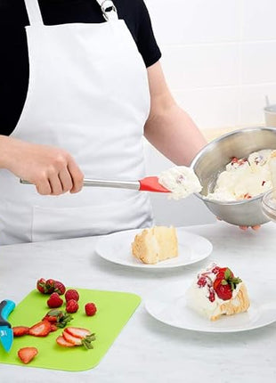 Tovolo Flex-Core Stainless Steel Handled Spoonula Spatula Spoon, Ergonomic Grip, Dishwasher Safe, Charcoal