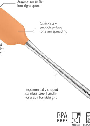 Tovolo Flex-Core Stainless Steel Handled Spatula Heat-Resistant & BPA-Free Silicone Turner Head, Cast Iron & Non-Stick Cookware, Dishwasher-Safe, Apricot