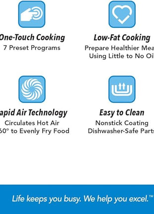 PowerXL Air Fryer 4 QT Maxx, Special Edition 2022, Extra Hot Air Fry, Cook, Crisp, Broil, Roast, Bake, High Gloss Finish, Black (4 Quart)