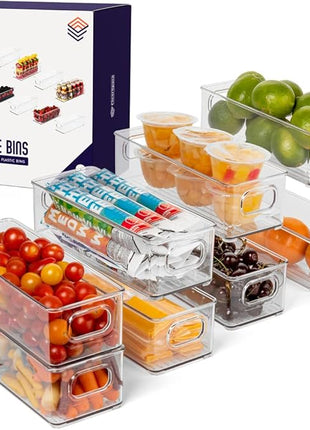 ClearSpace Plastic Pantry Organization and Food Storage Bin – Great Kitchen Organization and Kitchen Storage – Fridge Organizer Bins– 8 Pack