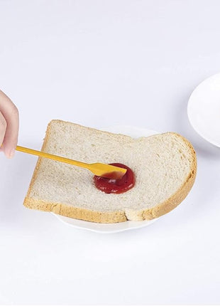 Mini Spatula Silicone Spatula Set - 4pcs Small Makeup Scrapers for Cosmetics, Reusable Beauty Tiny Tools, Thin Jar Scraper, Get the Last of the Makeup Out of the Bottle(Yellow)