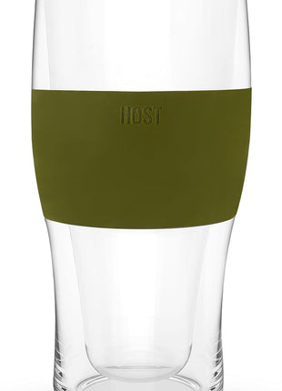 HOST Beer FREEZE Beer Glass Cups Set Drinking Glasses, Freezer Mugs with Gel Double Walled Cool Cups Plastic Multicolor 16oz Set of 4