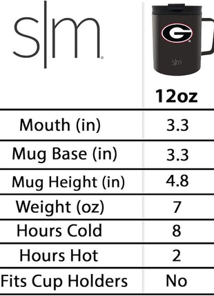 Simple Modern Officially Licensed Collegiate University Coffee Mug with Leakproof Lid Insulated Stainless Steel Travel Mug | Scout, Classic Collection | 12oz