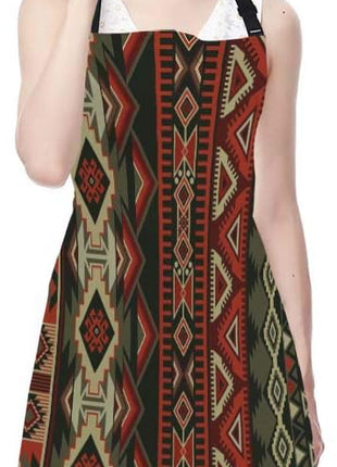 EKOBLA Aztec Print Aprons American Style Decorative Geometric Ornament Tribal Design Waterproof Resistant Chef Cooking Kitchen BBQ Adjustable Aprons for Women Men 27x31 Inch