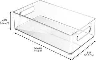 iDesign Stackable Fridge Bin - Storage Bin for Freezer or Pantry Organization, Clear, Made in USA