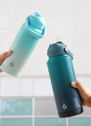 BJPKPK Water Bottle with Straw Lid, 24oz Vacuum Insulated Water Bottles, Metal Stainless Steel Thermo for Sports, Travel, BPA Free Leak Proof Thermo, Cups, Flasks, Tumblers,Vast