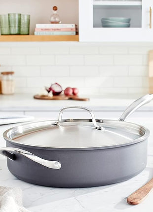 Cuisinart GG33-30H 5.5-Quart Saute Pan with Helper Handle and Cover GreenGourmet, Black