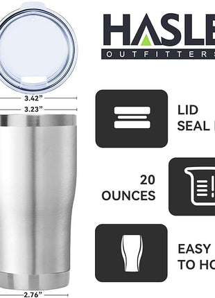 HASLE OUTFITTERS 20 oz Tumbler Bulk, Stainless Steel Tumblers with Lid, Vacuum Insulated Tumbler, Double Wall Tumbler Cup, coffee mugs, Stainless Steel, 12 Pack
