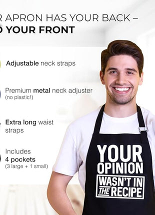 ApronMen - Funny Apron For Men - BBQ Gifts for Men & Unique Gifts for Fathers - Mens Aprons for Grilling