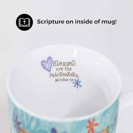 Divinity Boutique Ceramic Mug Grow Peace Bird, 12 ounce