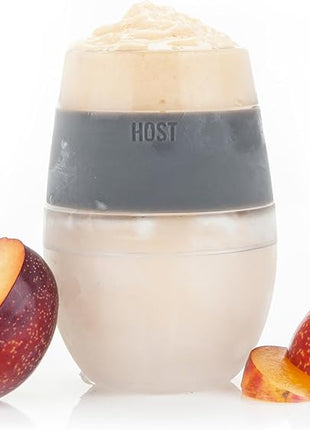 HOST Freeze Wine Glasses with Lids, Insulated Cooling Cups with Freezing Gel, Wine Tumbler Gifts for Women, Freezable Tumblers for Cocktails, Outdoor Party, and Home Bar Gifts, 8.5 oz Set of 2, Gray