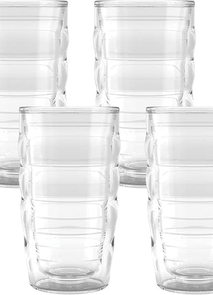 Tervis Clear & Colorful Tabletop 10oz Made in USA Double Walled Insulated Tumbler Travel Cup Keeps Drinks Cold & Hot, 10oz - 4pk, Clear