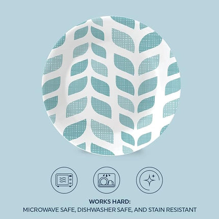 Corelle Vitrelle 6.75" Salad Appetizer Plate Set, Triple Layer Glass and Chip Resistant, Lightweight Round Plates, 6-Piece Northern Pines