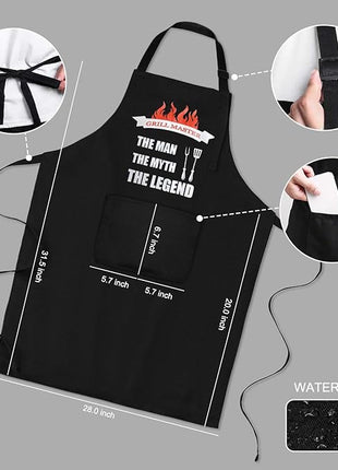 Aprons for Men, Mens Apron, Funny Aprons for Men, Adjustable Neck Strap Waterproof and OilProof Best for Grilling, Husband Birthday Gift, Gifts for Husband, Father's Day Gifts for Dad.