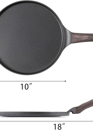 SENSARTE Nonstick Crepe Pan, Swiss Granite Coating Dosa Pan Pancake Flat Skillet Tawa Griddle 10-Inch with Stay-Cool Handle, Induction Compatible (Black)