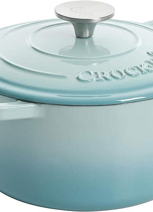 Crock-Pot Artisan Round Enameled Cast Iron Dutch Oven, 7-Quart, Aqua