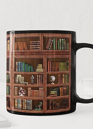2IMT Book Mug Librarian Gifts for Book Lovers Women - Library Coffee Mug Books Club Gifts for Women - Reading Bookish Items Bookworm Librarian Lovers for Readers Writer Black 11oz