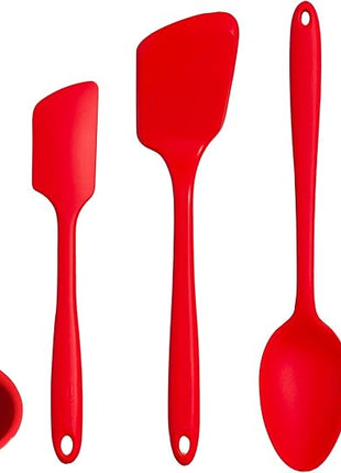 GIR: Get It Right 5 Piece Silicone Ultimate Kitchen Utensils Set - Ladle, Spatula, Flip, Spoon & Spoonula - Non-Toxic Cooking Utensils for Nonstick Cookware, Cooking and Baking - Red