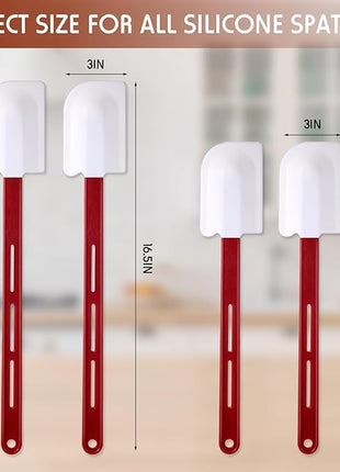 Norme 4 Pcs High Temp Silicone Spatulas Heat Resistant Rubber Spatula Commercial Silicone Scraper with Handle for Kitchen Cook Baking Mixing Utensil, Dishwasher Safe (14 Inch,16.5 Inch)