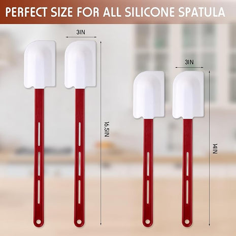 Norme 4 Pcs High Temp Silicone Spatulas Heat Resistant Rubber Spatula Commercial Silicone Scraper with Handle for Kitchen Cook Baking Mixing Utensil, Dishwasher Safe (14 Inch,16.5 Inch)