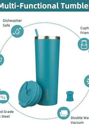 BJPKPK 30oz Tumbler With lid And Straw Stainless Steel Travel Coffee Mug Insulated Tumblers Cups,Laguna