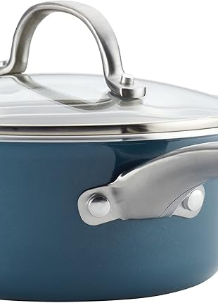 Ayesha Curry Home Collection Nonstick Cookware Pots and Pans Set, 9 Piece, Twilight Teal