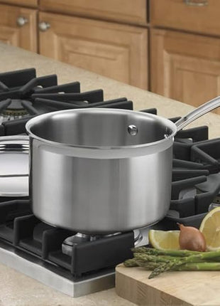 Cuisinart MCP193-18N Multiclad Pro Triple Ply Stainless 3-Quart Skillet, Saucepan w/Cover