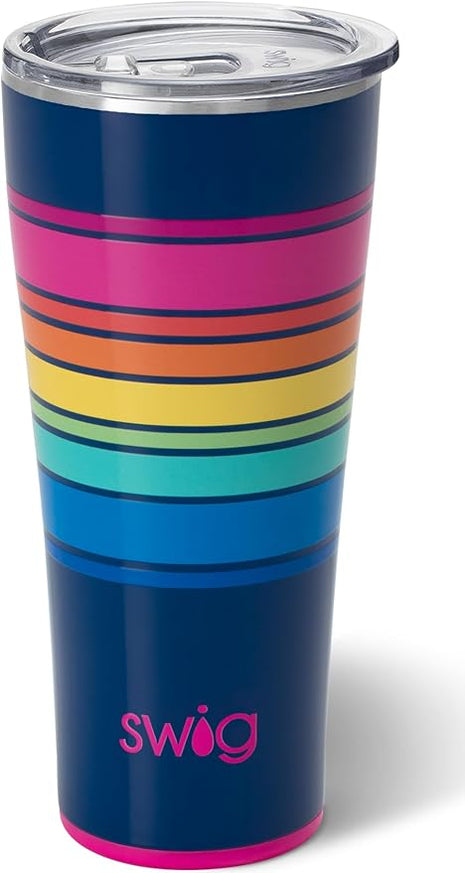 Swig Life 32oz Insulated Tumbler, Travel Coffee Tumbler with Lid, Cup Holder Friendly Travel Coffee Mug, Stainless Steel with Lid (Electric Slide)