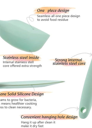 Silicone Spatula,8-pack Spatula Set,11 inch Heat Resistant Non Stick cookware with Stainless Steel for Baking,Cooking,Mixing,Flipping,BPA Free,Dishwasher Safe (11inch Mixed color)