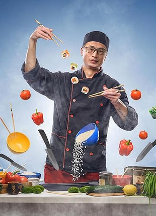 WACOOL Ceramic Knife Set with Sheaths, include 3-Piece: 6-inch Chef's Knife, 5-inch Utility Knife, 4-inch Fruit Paring Knife (Black Handle)