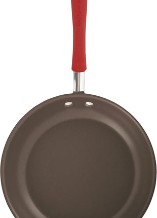 Rachael Ray - 87630 Rachael Ray Cucina Hard Anodized Nonstick Cookware Pots and Pans Set, 12 Piece, Gray with Red Handles
