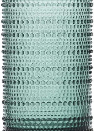 Fortessa Jupiter Beaded Hobnail Glass, 13 Ounce Iced Beverage (Set of 6), Sage Green