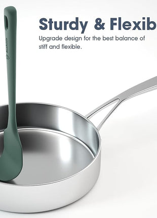 5 Pieces Silicone Spatula Set, Food Grade Rubber Spatula, Upgrade Strong Handle with Ergonomic Grip, Heat Resistant Up to 600°F for Nonstick Cookware, Cooking Dried Thyme