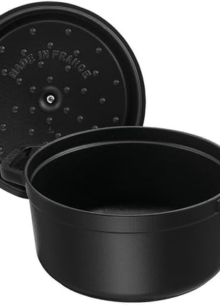 staub La Cocotte Round 40509-480 Pico Cocotte Round Black 6.3 inches (16 cm) Small, Both Handed Casting, Enameled Pot, Induction Compatible, Japanese Authentic Product