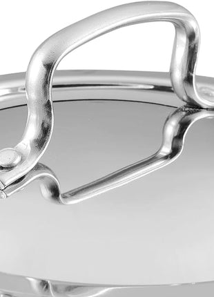 Vinod Platinum Triply Stainless Steel Kadai | Suitable For Indian Cooking, Sauces, Stews, Soups | Extra Deep, Induction, Electric Friendly (28cm)