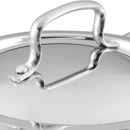 Vinod Platinum Triply Stainless Steel Kadai | Suitable For Indian Cooking, Sauces, Stews, Soups | Extra Deep, Induction, Electric Friendly (28cm)